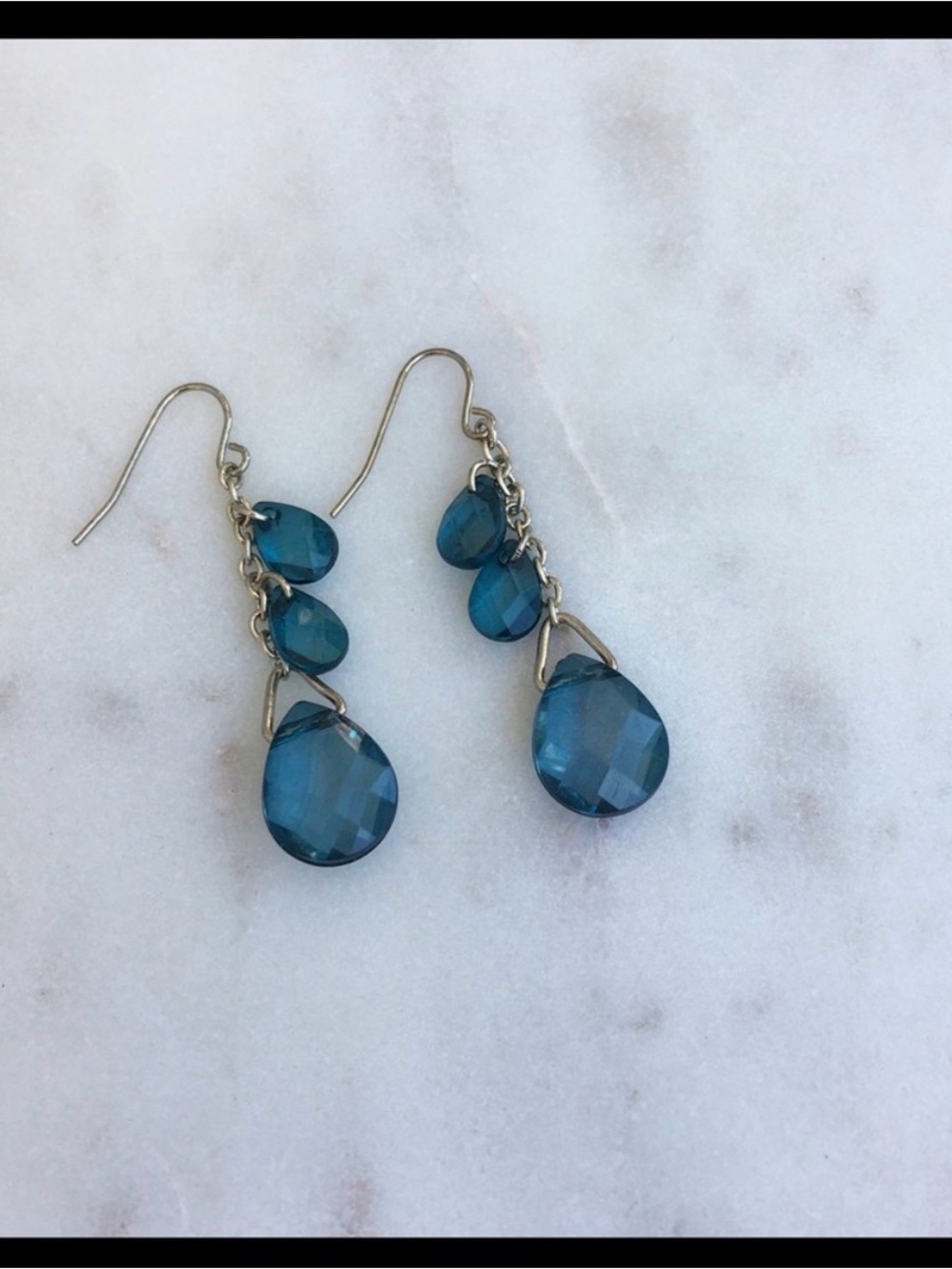 Blue Teardrop Dangle Earrings - Women Jewelry